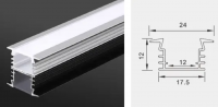 Профіль врізний LEDTech LT-127b-3 для LED стрічки 12х24мм
